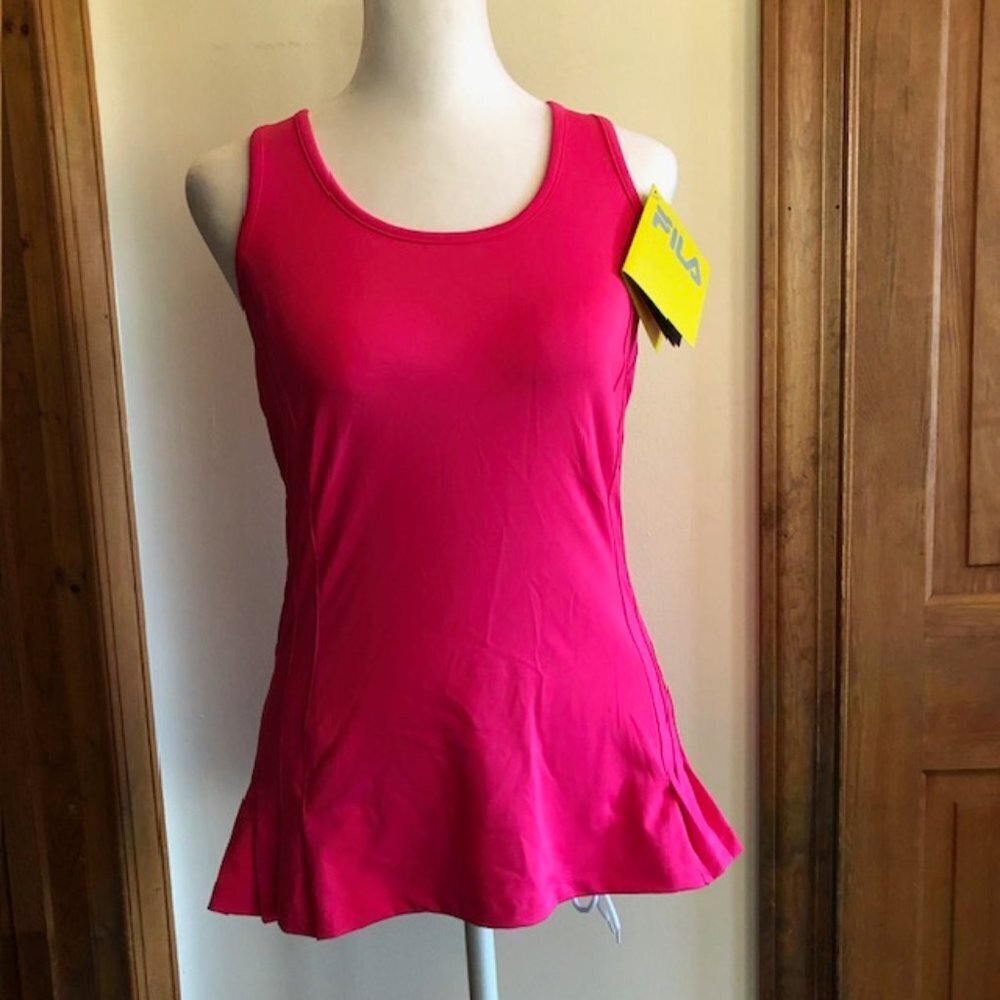 FILA Lawn Tennis Club Athletic Racerback Tank Pink Small 36 - Picture 3 of 16